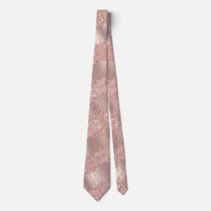 Elegante Rose Gold Blush Glitzer Tropfen Neck Tie Krawatte