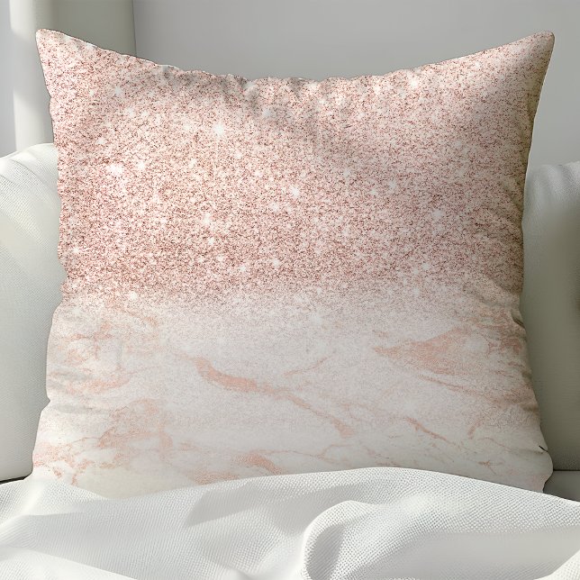 Elegante Rose Gold Blush Rosa Marmor Kissen (Von Creator hochgeladen)