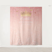 Elegante Rose Gold Blush Rosa Quinceanera Foto Wandteppich (Vorderseite)
