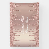 Elegante Rose Gold Blush Tropfen Textnamensbanner Banner (Vertikal)