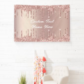 Elegante Rose Gold Blush Tropfen Textnamensbanner Banner (InSitu)