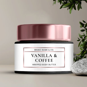 Elegante Rose Gold Body Butter Jar Wrapper Label Wasserflaschenetikett