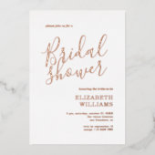 Elegante Rose Gold Boho Minimalistisches Brautpart Folieneinladung (Vorderseite)