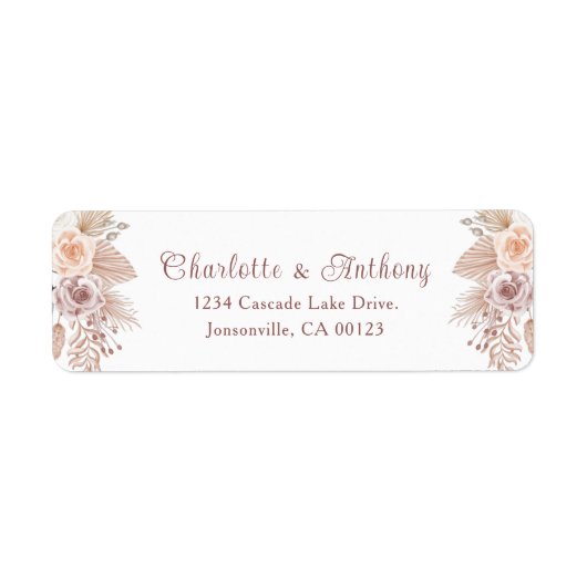 Elegante Rose Gold Boho Script Wedding (Vorne)