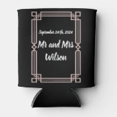 Elegante Rose Gold Border auf schwarzer Dose coole Dosenkühler (Vorderseite)