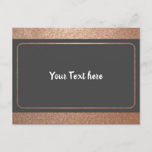 Elegante Rose Gold Border Frame Design Einfach Sch Postkarte