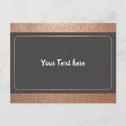 Elegante Rose Gold Border Frame Design Einfach Sch Postkarte (Vorderseite)
