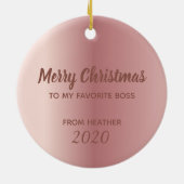 Elegante Rose Gold Boss Lady Geschenk für weiblich Keramik Ornament (Hinten)