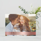 Elegante Rose Gold Botanisches Foto QR Code Save The Date (Stehend Vorderseite)