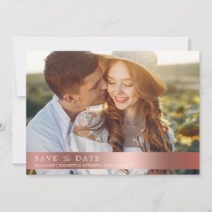 Elegante Rose Gold Botanisches Foto QR Code Save The Date