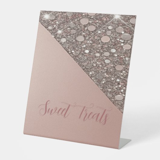 Elegante Rose Gold Brautparty Dessert Bar Sockelschild (Vorderseite)