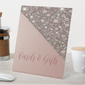 Elegante Rose Gold Brautparty Karten und Geschenke Sockelschild (In Situ)