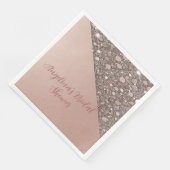 Elegante Rose Gold Brautparty Napkins Serviette (Ecke)