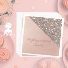 Elegante Rose Gold Brautparty Napkins