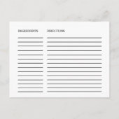 Elegante Rose Gold Brautparty Rezept Karten (Rückseite)