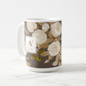 Elegante Rose Gold Brown Monogram Kaffeetasse (Vorderseite Links)