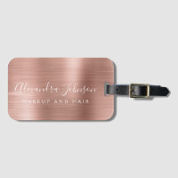 Elegante Rose Gold Brushed Metal Monogram Name