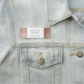 Elegante Rose Gold Brushed Metallic Business Namensschild (Beispiel)