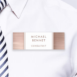 Elegante Rose Gold Brushed Metallic Business Namensschild