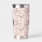 Elegante Rose Gold Buchstaben auf Schwarz Thermal Thermobecher (Rechts)