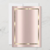 Elegante Rose Gold Burgund Blume Rente Einladung (Rückseite)