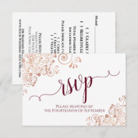Elegante Rose Gold & Burgund Kalligrafie Hochzeit
