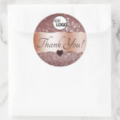 Elegante Rose Gold Burgundy Glitzer Stars Vielen D Runder Aufkleber (Tasche)