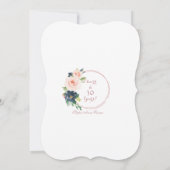 Elegante Rose Gold Bush Blumen 30. Geburtstag Einladung (Rückseite)