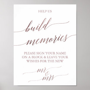 Elegante Rose Gold Calligrafy Build Erinnerungen U Poster