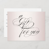 Elegante Rose Gold Calligrafy Gift Certificate (Vorne/Hinten)