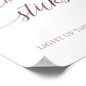 Elegante Rose Gold Calligrafy Glow Sticks Zeichen Poster (Ecke)