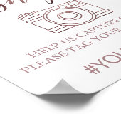 Elegante Rose Gold Calligrafy Oh Snap Signing Poster (Ecke)