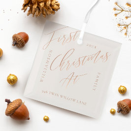 Elegante Rose Gold Calligraph Weihnachten Neue Zuh Ornament Aus Glas