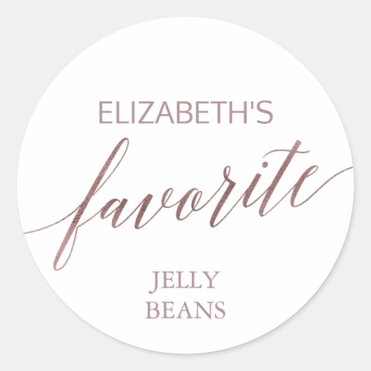 Elegante Rose Gold Calligraphie Seine und ihre Fav Runder Aufkleber (Vorderseite)