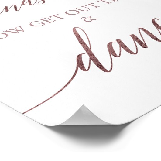 Elegante Rose Gold Calligraphie Sie sehen gut aus Poster (Ecke)