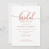 Elegante Rose Gold Calligraphy Bridal Brunch Einladung (Vorderseite)