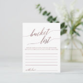 Elegante Rose Gold Calligraphy Bucket List Cards Postkarte (Stehend Vorderseite)
