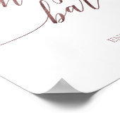 Elegante Rose Gold Calligraphy Candy Bar Sign Poster (Ecke)