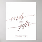Elegante Rose Gold Calligraphy Cards und Geschenke Poster (Vorne)