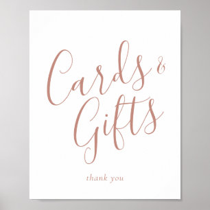 Elegante Rose Gold Calligraphy Cards und Geschenke Poster