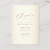 Elegante Rose Gold Calligraphy Champagne Wedding Begleitkarte (Vorderseite)