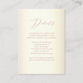 Elegante Rose Gold Calligraphy Champagne Wedding Begleitkarte (Vorderseite)