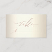 Elegante Rose Gold Calligraphy Champagne Wedding Platzkarte (Vorderseite)