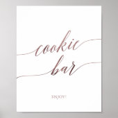 Elegante Rose Gold Calligraphy Cookie Bar Sign Poster (Vorne)