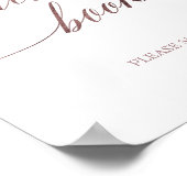 Elegante Rose Gold Calligraphy Gästebuchsignatur Poster (Ecke)