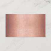 Elegante Rose Gold Calligraphy Metallic Wedding Platzkarte (Rückseite)