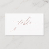 Elegante Rose Gold Calligraphy Metallic Wedding Platzkarte (Vorderseite)