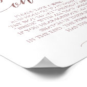 Elegante Rose Gold Calligraphy Ring Game Sign Poster (Ecke)