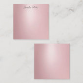 Elegante Rose Gold Calligraphy Script-Vorlage Mitteilungskarte (Vorne/Hinten)