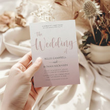 Elegante Rose Gold Calligraphy Script Wedding Inv